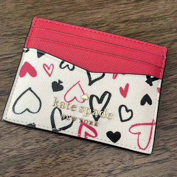 Kate Spade Hearts Card Holder New in gift box